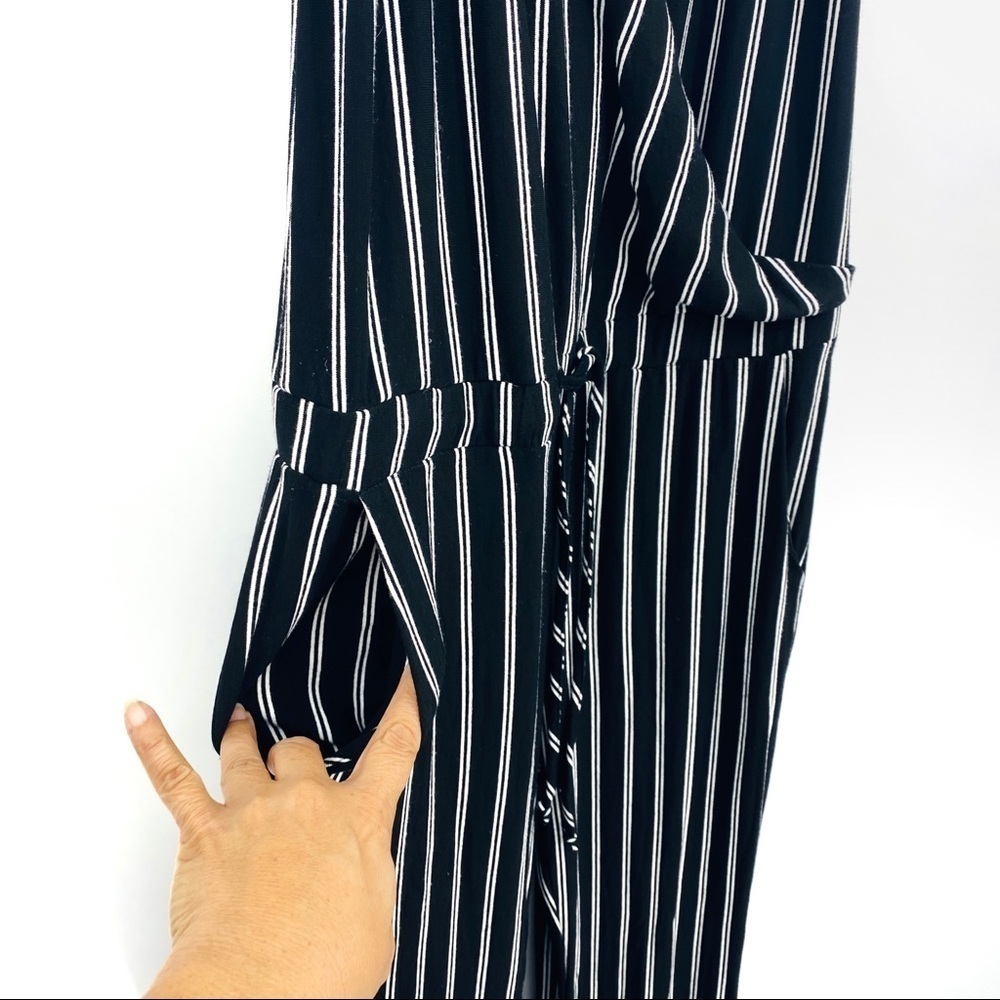 Ethereal Striped Jersey Strap Casual Jumpsuit Small Jumper - Picture 9 of 13